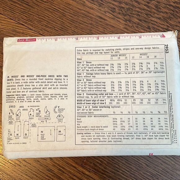 Vtg 1959 Simplicity woman’s dress pattern - Picture 4 of 5